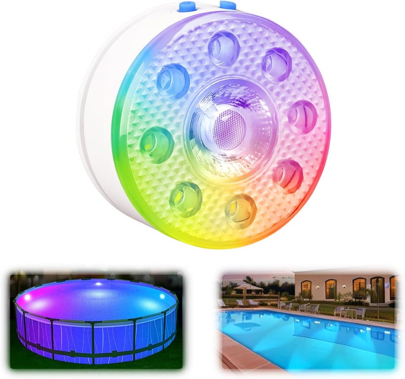 idyl light Underwater Pool Lights for Above Ground Pools and Inground Swimming Pools with Remote Timer Off, Magnet RGB Submersible LED Lights Rechargeable Spotlight 16 Colors 9-Mode for Hot Tubs, Fountain -1Pack - Image 1
